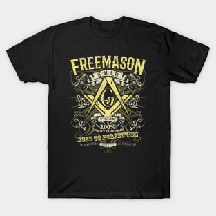 Aged Perfection Square & Compass Masonic Freemason T-Shirt